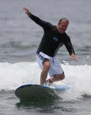 Michael Jacobs surfing